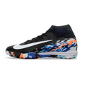 Nike Zoom Mercurial Superfly 10 Elite Black White and Blue Turf TF Kids Football Boot