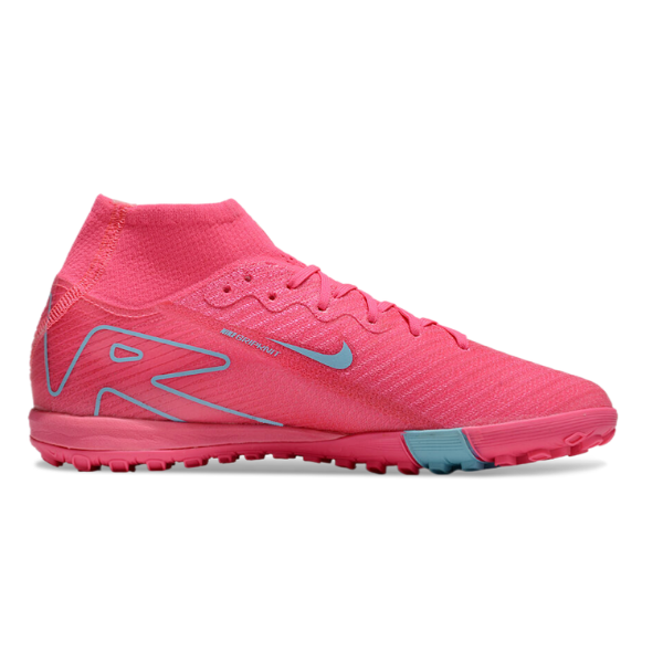 Nike Zoom Mercurial Superfly 10 Elite Pink and Blue Turf TF Kids Football Boot
