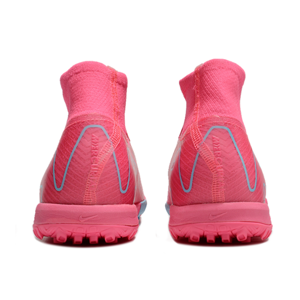 Nike Zoom Mercurial Superfly 10 Elite Pink and Blue Turf TF Kids Football Boot