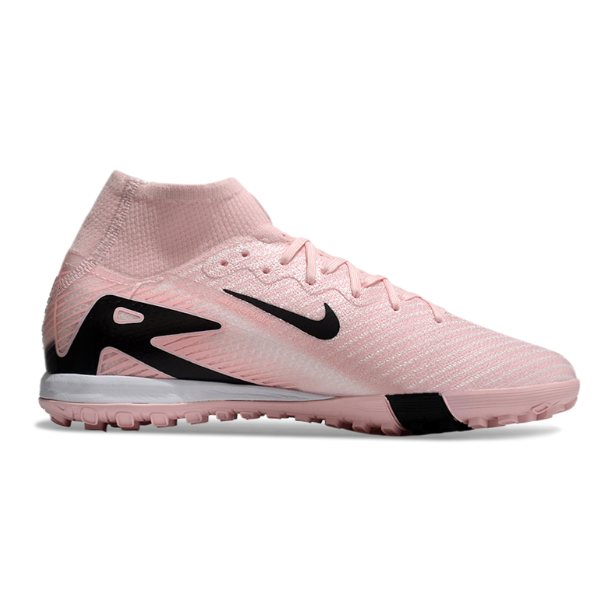 Nike Zoom Mercurial Superfly 10 Elite Kids Pink and Black Turf TF Football Boot