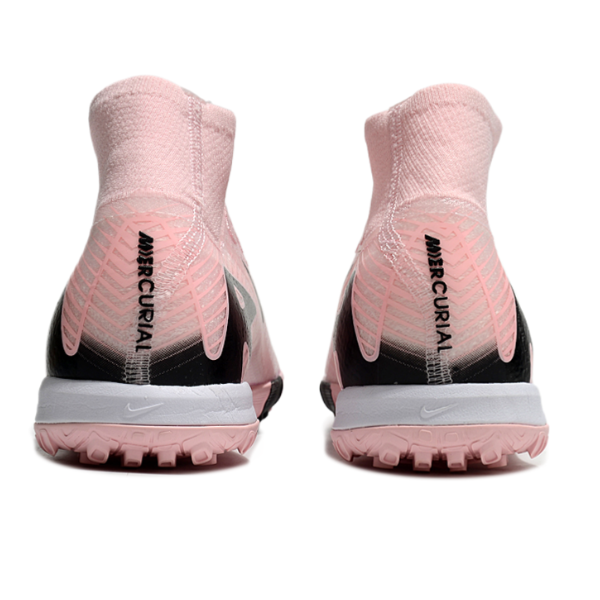 Nike Zoom Mercurial Superfly 10 Elite Kids Pink and Black Turf TF Football Boot