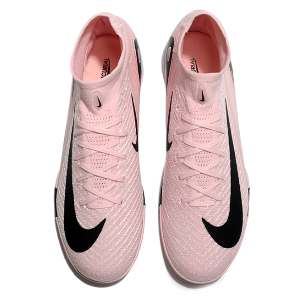 Nike Zoom Mercurial Superfly 10 Elite Kids Pink and Black Turf TF Football Boot