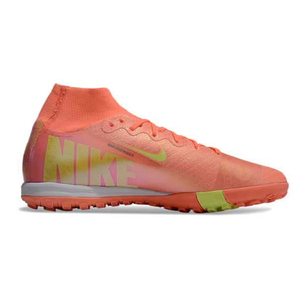 Nike Zoom Mercurial Superfly 10 Elite Red and Yellow Turf TF Kids Football Boot
