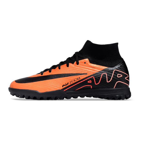 Nike Zoom Mercurial Superfly 9 Elite Orange and Black TF Kids