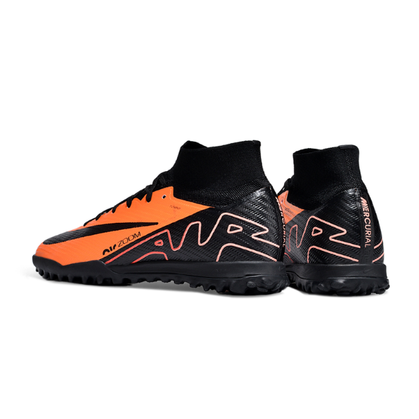 Nike Zoom Mercurial Superfly 9 Elite Orange and Black TF Kids