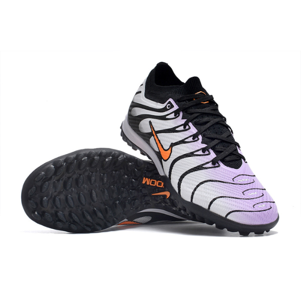 Nike Zoom Mercurial Vapor 15 Elite White Black and Orange TF Kids