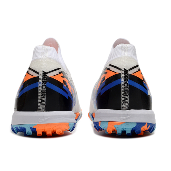 Nike Zoom Mercurial Vapor 16 Elite Kids White Blue and Orange TF