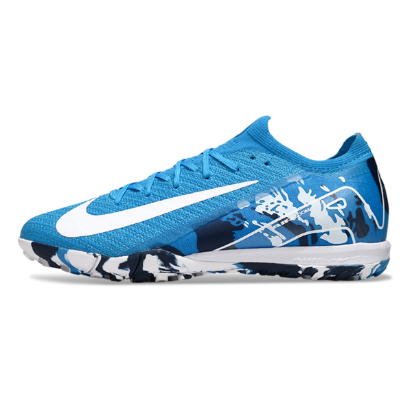Nike Zoom Mercurial Vapor 16 Elite Kids Blue and White Turf TF Football Boot