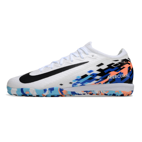 Nike Zoom Mercurial Vapor 16 Elite Kids White and Blue Turf TF Football Boot