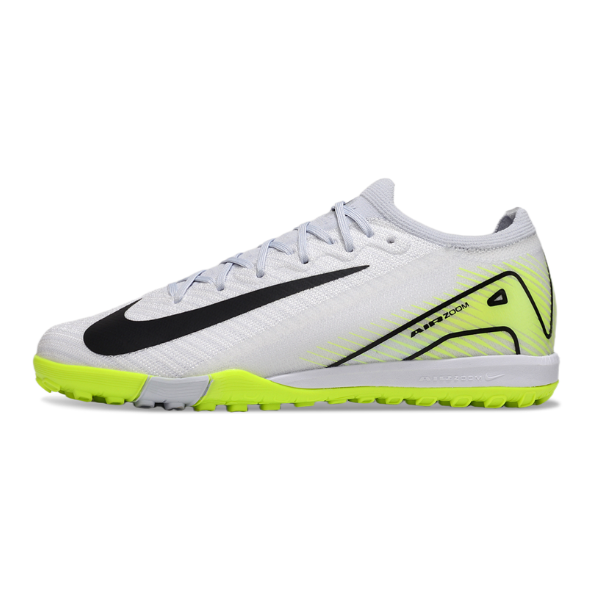 Nike Zoom Mercurial Vapor 16 Elite Kids White and Green Turf TF Football Boot