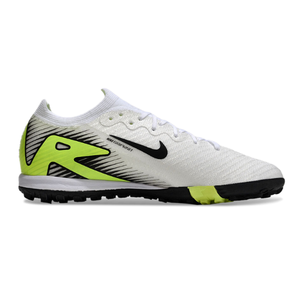 Nike Zoom Mercurial Vapor 16 Elite White and Light Green Turf TF Kids Football Boot