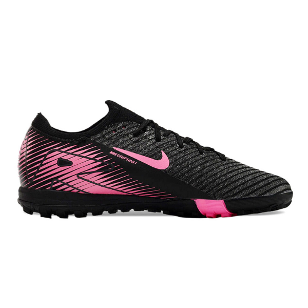 Nike Zoom Mercurial Vapor 16 Elite Black and Pink Turf TF Kids Football Boot