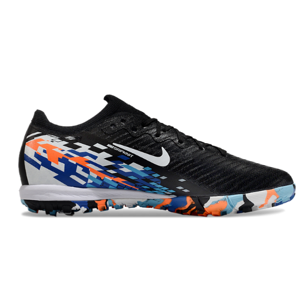 Nike Zoom Mercurial Vapor 16 Elite Kids Black Blue and Orange Turf TF Football Boot