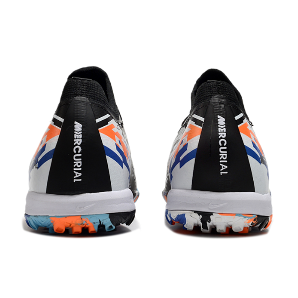 Nike Zoom Mercurial Vapor 16 Elite Kids Black Blue and Orange Turf TF Football Boot