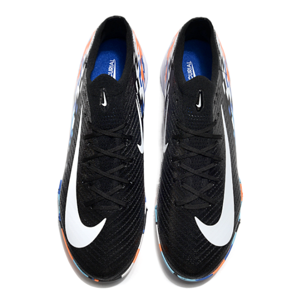 Nike Zoom Mercurial Vapor 16 Elite Kids Black Blue and Orange Turf TF Football Boot