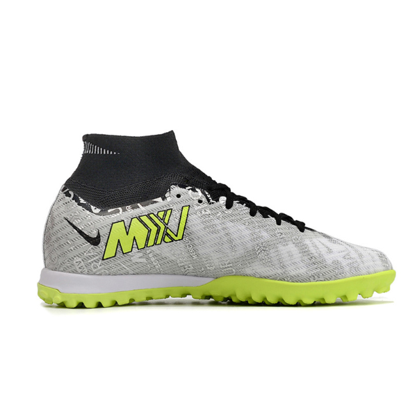 Nike Zoom Mercurial Superfly 9 Elite Gray and Green TF Kids