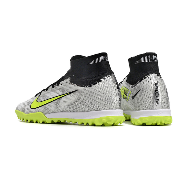 Nike Zoom Mercurial Superfly 9 Elite Gray and Green TF Kids