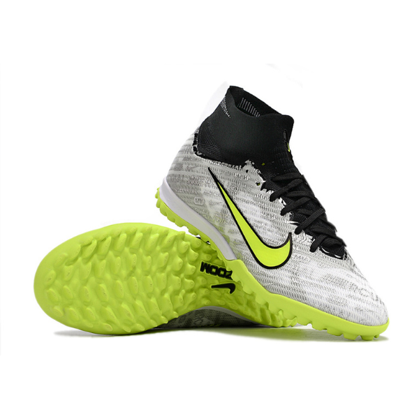 Nike Zoom Mercurial Superfly 9 Elite Gray and Green TF Kids