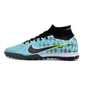 Nike Zoom Mercurial Superfly 9 Elite Light Blue and Black TF Kids