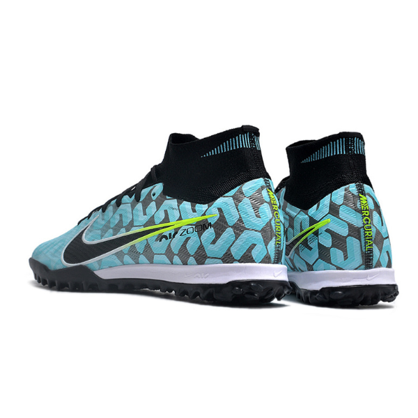 Nike Zoom Mercurial Superfly 9 Elite Light Blue and Black TF Kids