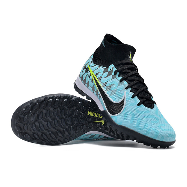 Nike Zoom Mercurial Superfly 9 Elite Light Blue and Black TF Kids