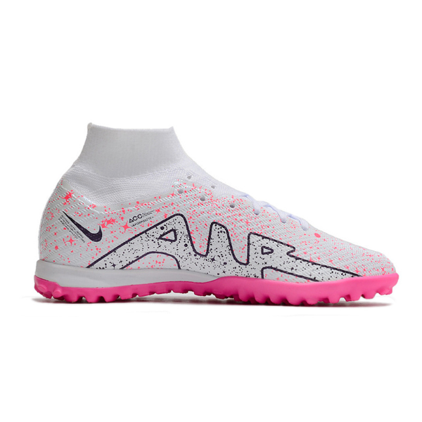 Nike Zoom Mercurial Superfly 9 Elite White and Pink TF Kids