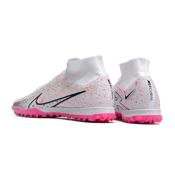 Nike Zoom Mercurial Superfly 9 Elite White and Pink TF Kids
