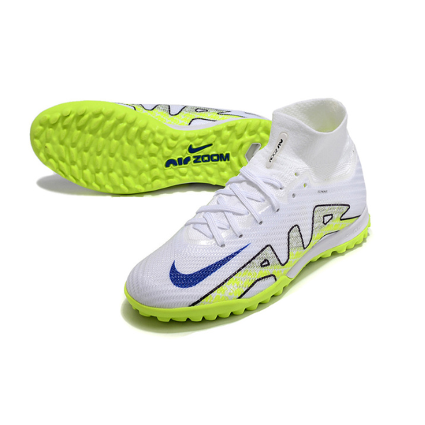 Nike Zoom Mercurial Superfly 9 Elite White and Green TF Kids