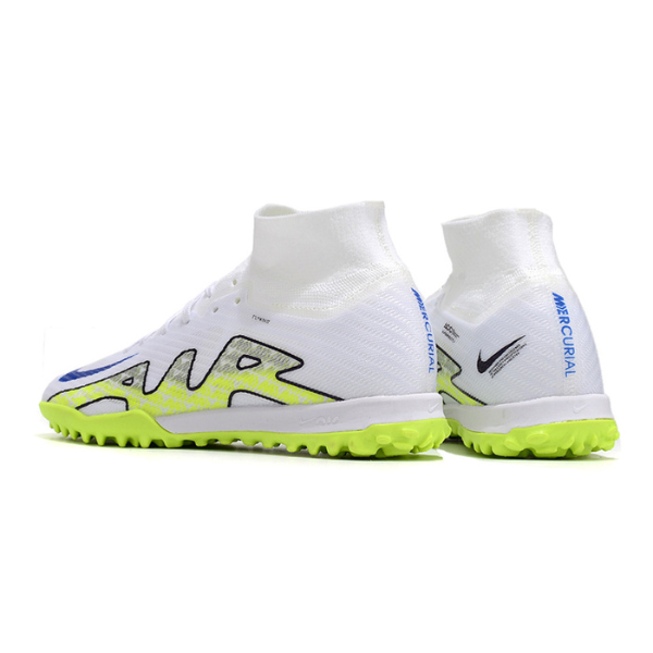 Nike Zoom Mercurial Superfly 9 Elite White and Green TF Kids