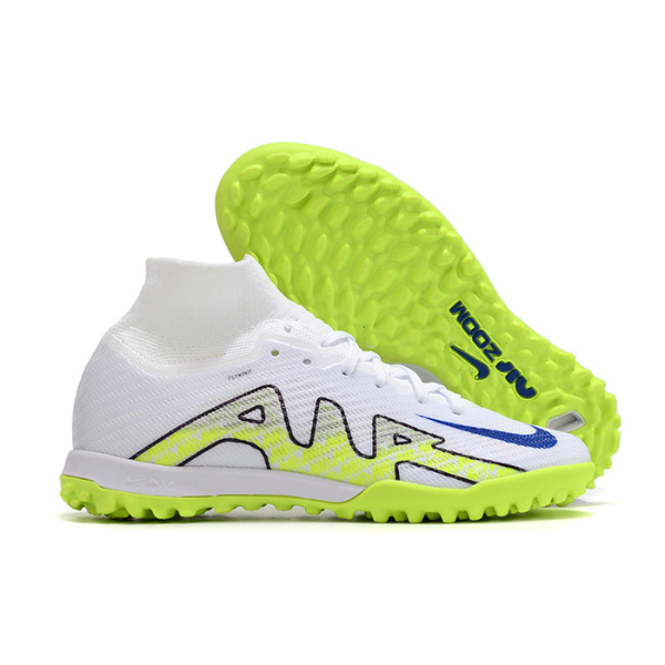 Nike Zoom Mercurial Superfly 9 Elite White and Green TF Kids