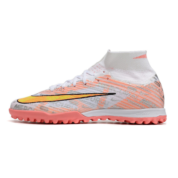 Nike Zoom Mercurial Superfly 9 Elite Silver and Orange TF Kids