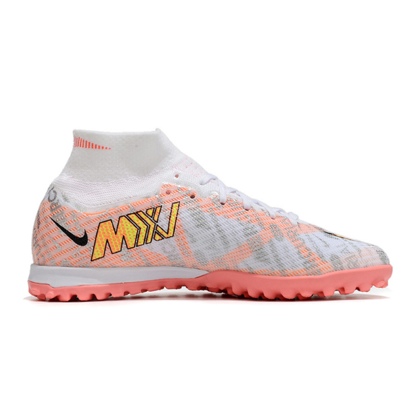 Nike Zoom Mercurial Superfly 9 Elite Silver and Orange TF Kids