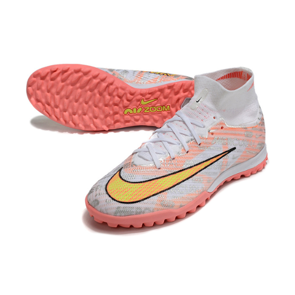 Nike Zoom Mercurial Superfly 9 Elite Silver and Orange TF Kids