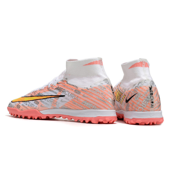 Nike Zoom Mercurial Superfly 9 Elite Silver and Orange TF Kids