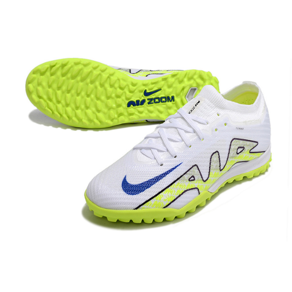 Nike Zoom Mercurial Vapor 15 Elite White and Green TF Kids