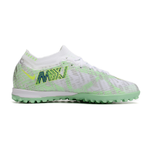 Nike Zoom Mercurial Vapor 15 Elite Silver and Green TF Kids