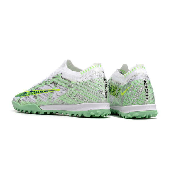 Nike Zoom Mercurial Vapor 15 Elite Silver and Green TF Kids