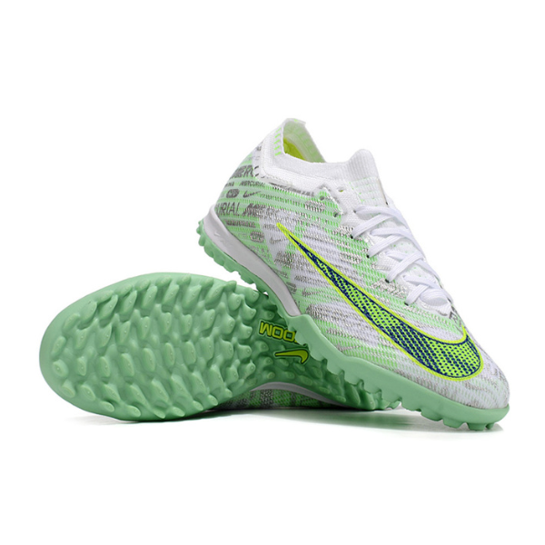 Nike Zoom Mercurial Vapor 15 Elite Silver and Green TF Kids