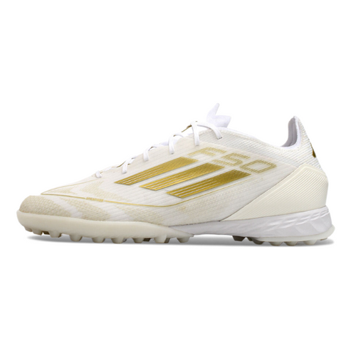 Adidas F50 Elite White and Gold TF
