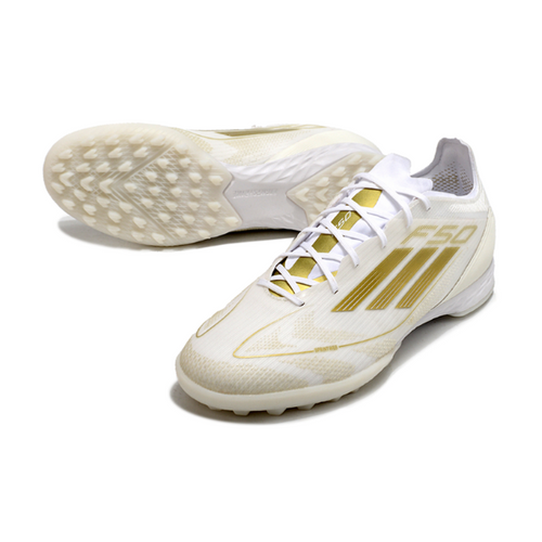 Adidas F50 Elite White and Gold TF