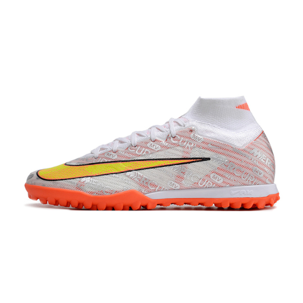 Nike Zoom Mercurial Superfly 9 Elite Silver and Orange TF