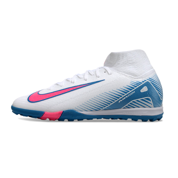 Nike Zoom Mercurial Superfly 10 Elite White Light Blue and Pink TF