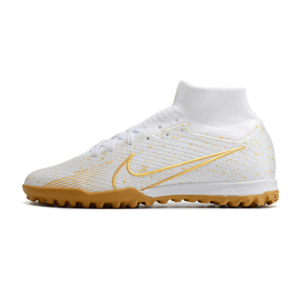 Nike Zoom Mercurial Superfly 9 Elite White and Gold TF