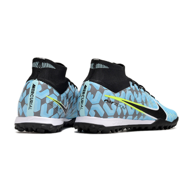 Nike Zoom Mercurial Superfly 9 Elite Light Blue and Black TF