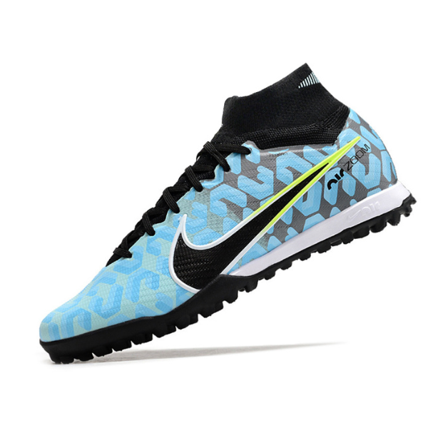 Nike Zoom Mercurial Superfly 9 Elite Light Blue and Black TF