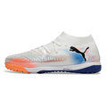 Puma Future 8 White Orange and Light Blue TF
