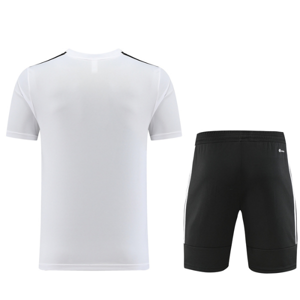 Adidas White and Black Training Set T-Shirt and Shorts