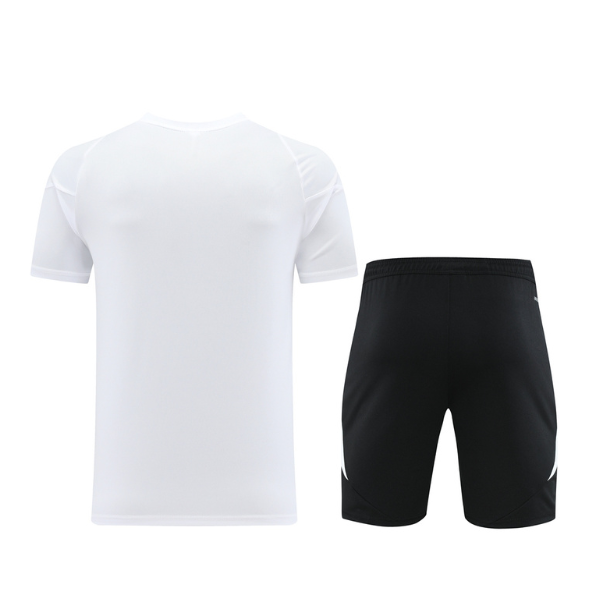 Adidas White Black Training Set T-Shirt and Shorts