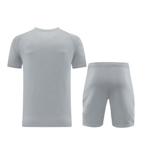 Adidas Grey and White Training Set T-Shirt and Shorts