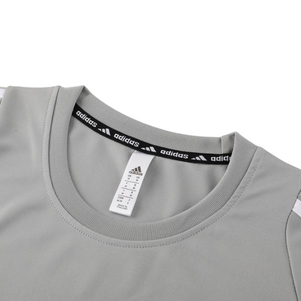 Adidas Grey and White Training Set T-Shirt and Shorts